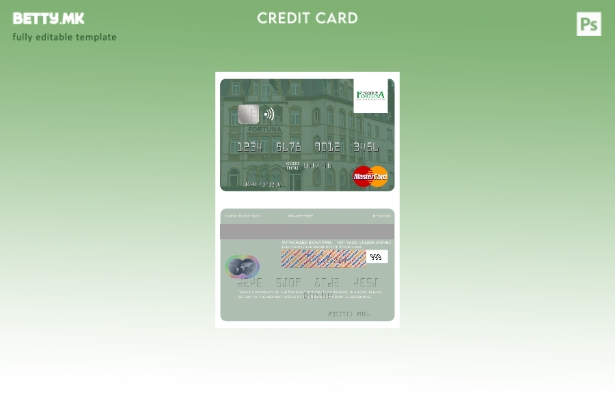 Модерен стил Шаблон за мастеркарти на луксембуршката банка Fortuna